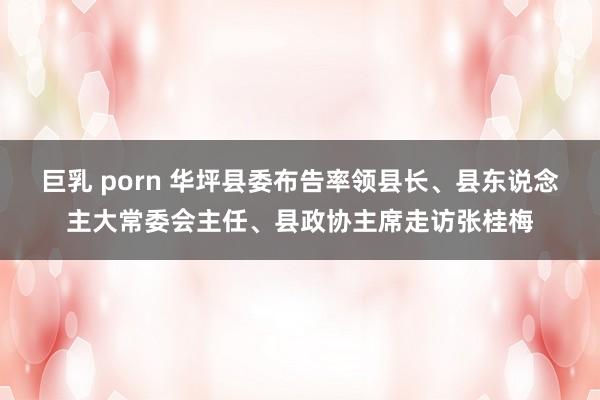 巨乳 porn 华坪县委布告率领县长、县东说念主大常委会主任、县政协主席走访张桂梅