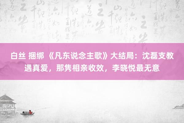 白丝 捆绑 《凡东说念主歌》大结局：沈磊支教遇真爱，那隽相亲收效，李晓悦最无意