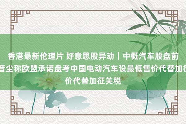 香港最新伦理片 好意思股异动｜中概汽车股盘前普涨 音尘称欧盟承诺盘考中国电动汽车设最低售价代替加征关税