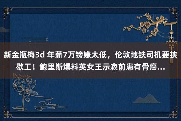 新金瓶梅3d 年薪7万镑嫌太低，伦敦地铁司机要挟歇工！鲍里斯爆料英女王示寂前患有骨癌...