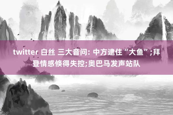 twitter 白丝 三大音问: 中方逮住“大鱼”;拜登情感倏得失控;奥巴马发声站队