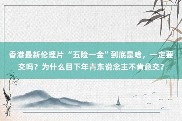 香港最新伦理片 “五险一金”到底是啥，一定要交吗？为什么目下年青东说念主不肯意交？