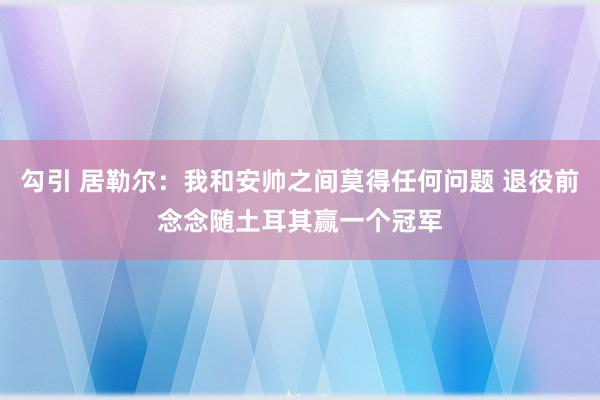 勾引 居勒尔：我和安帅之间莫得任何问题 退役前念念随土耳其赢一个冠军