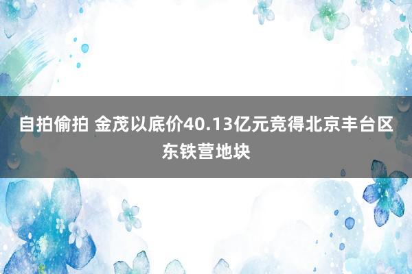 自拍偷拍 金茂以底价40.13亿元竞得北京丰台区东铁营地块