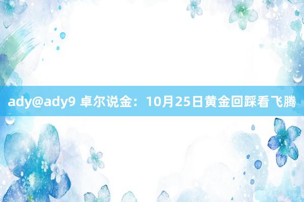 ady@ady9 卓尔说金：10月25日黄金回踩看飞腾