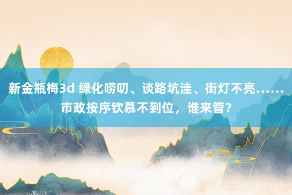 新金瓶梅3d 绿化唠叨、谈路坑洼、街灯不亮……市政按序钦慕不到位，谁来管？