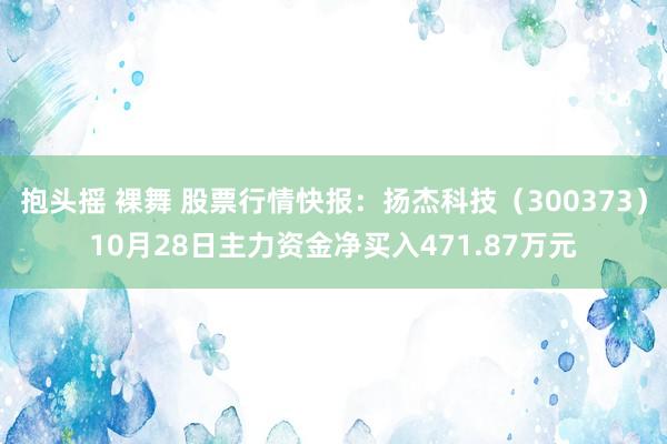 抱头摇 裸舞 股票行情快报：扬杰科技（300373）10月28日主力资金净买入471.87万元