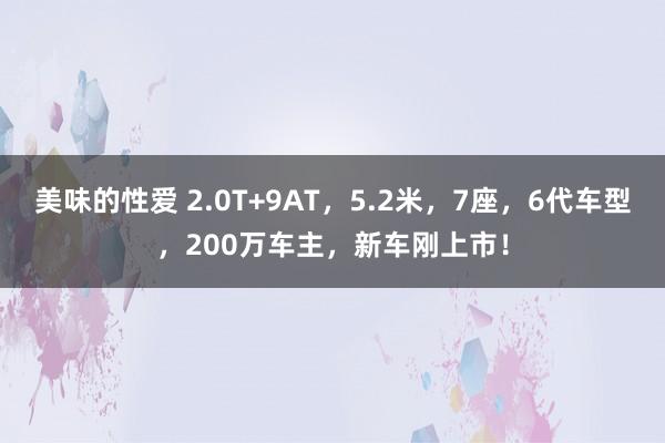 美味的性爱 2.0T+9AT，5.2米，7座，6代车型，200万车主，新车刚上市！