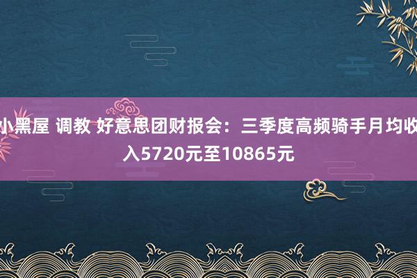 小黑屋 调教 好意思团财报会：三季度高频骑手月均收入5720元至10865元