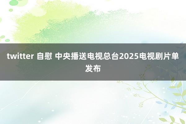 twitter 自慰 中央播送电视总台2025电视剧片单发布