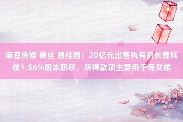 麻豆传媒 黑丝 碧桂园：20亿元出售执有的长鑫科技1.56%股本职权，所得款项主要用于保交楼