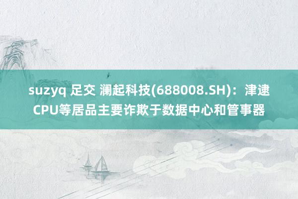 suzyq 足交 澜起科技(688008.SH)：津逮CPU等居品主要诈欺于数据中心和管事器