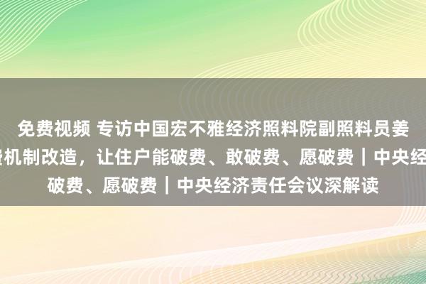 免费视频 专访中国宏不雅经济照料院副照料员姜雪： 抓续完善破费机制改造，让住户能破费、敢破费、愿破费｜中央经济责任会议深解读